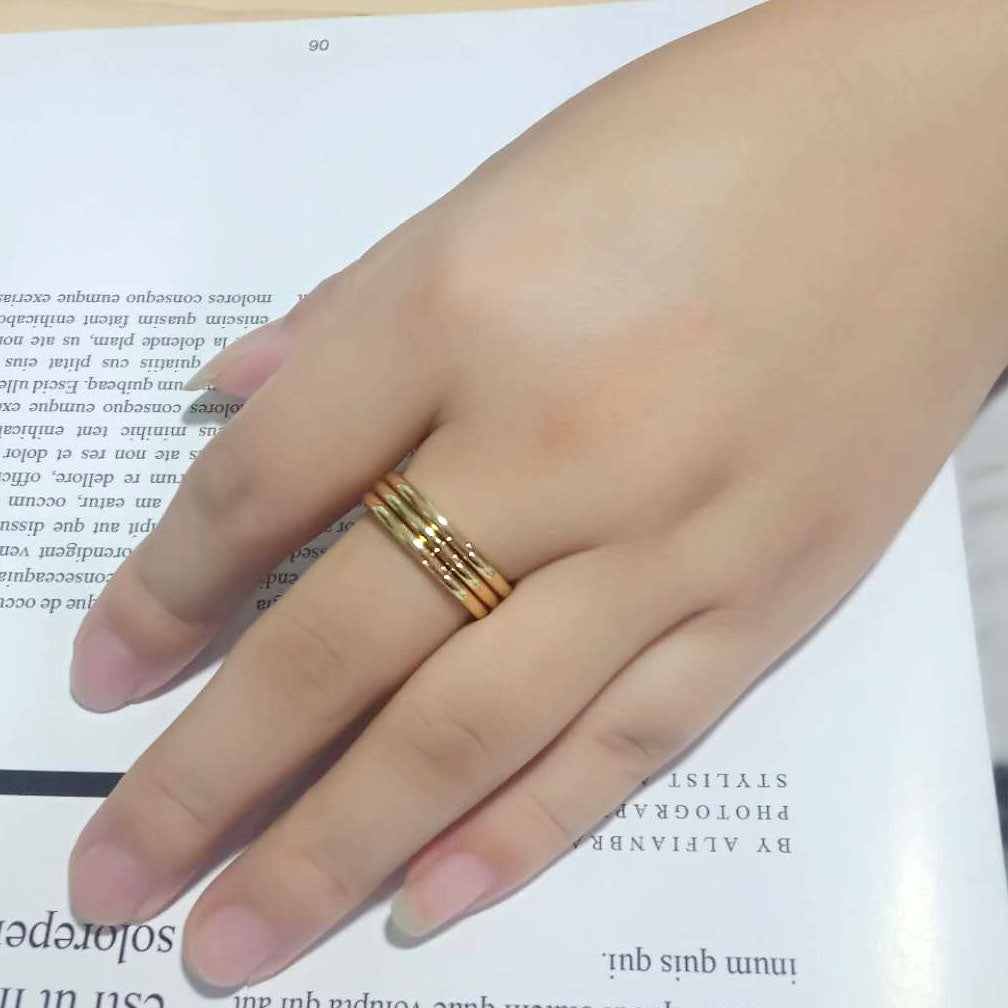 3W1628 - Flash Gold Brass Ring with No Stone in No Stone