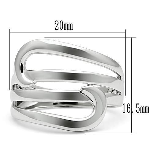 3W164 - Rhodium Brass Ring with No Stone