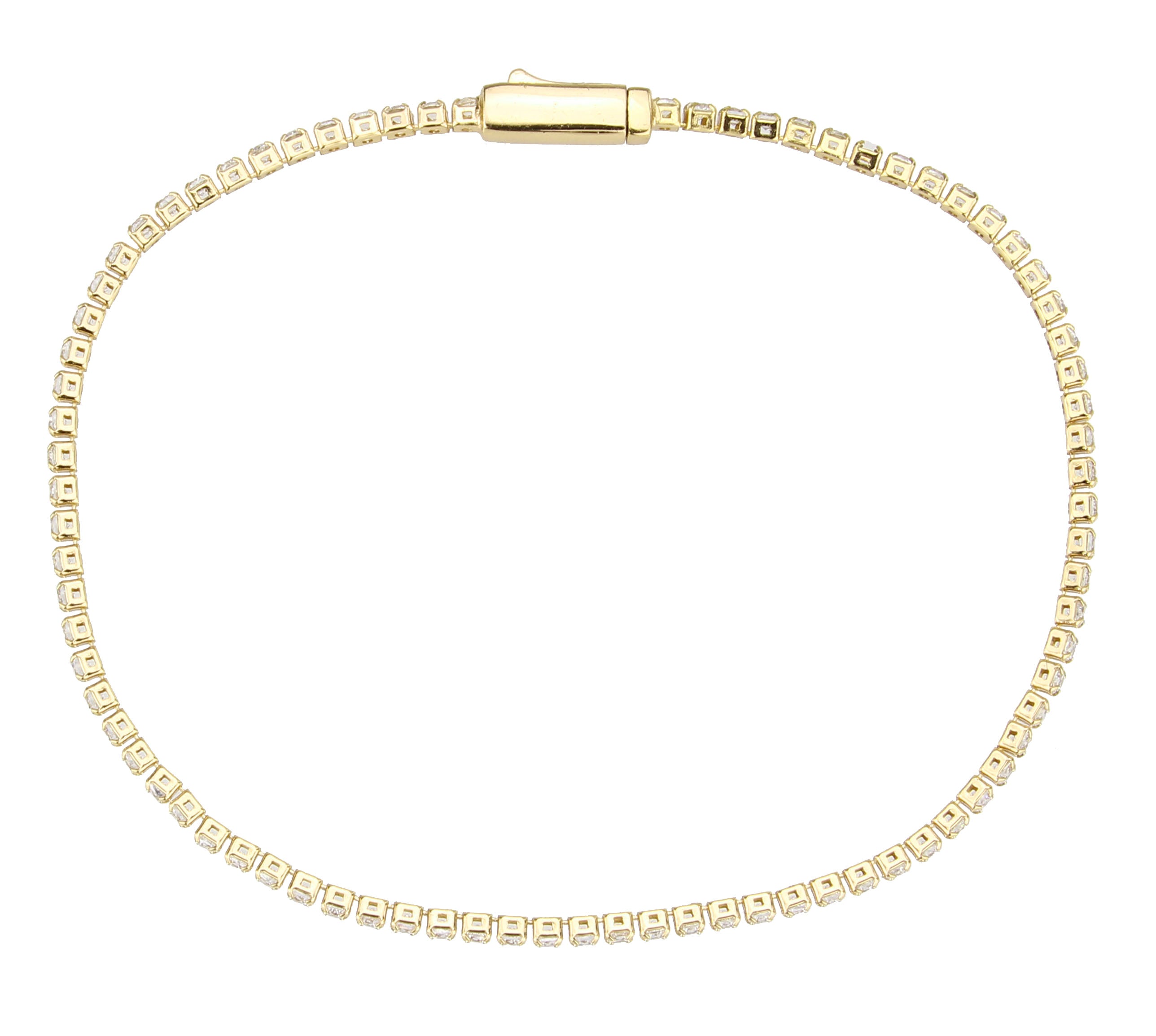 3W1680 - Gold Brass Bracelet with AAA Grade CZ in Clear