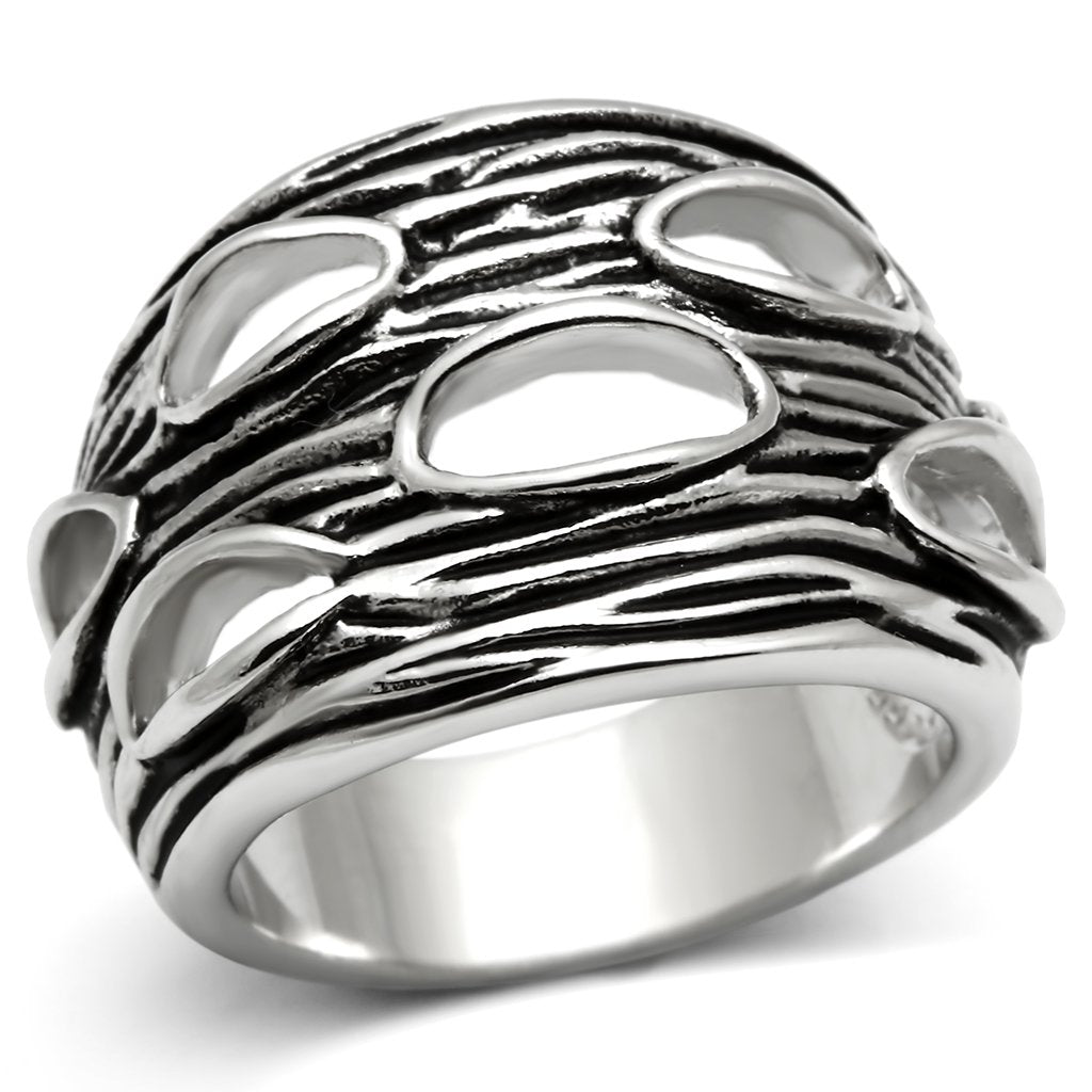 3W188 - Rhodium Brass Ring with No Stone