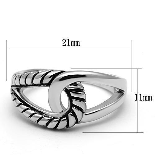 3W310 - Rhodium Brass Ring with Epoxy  in Jet