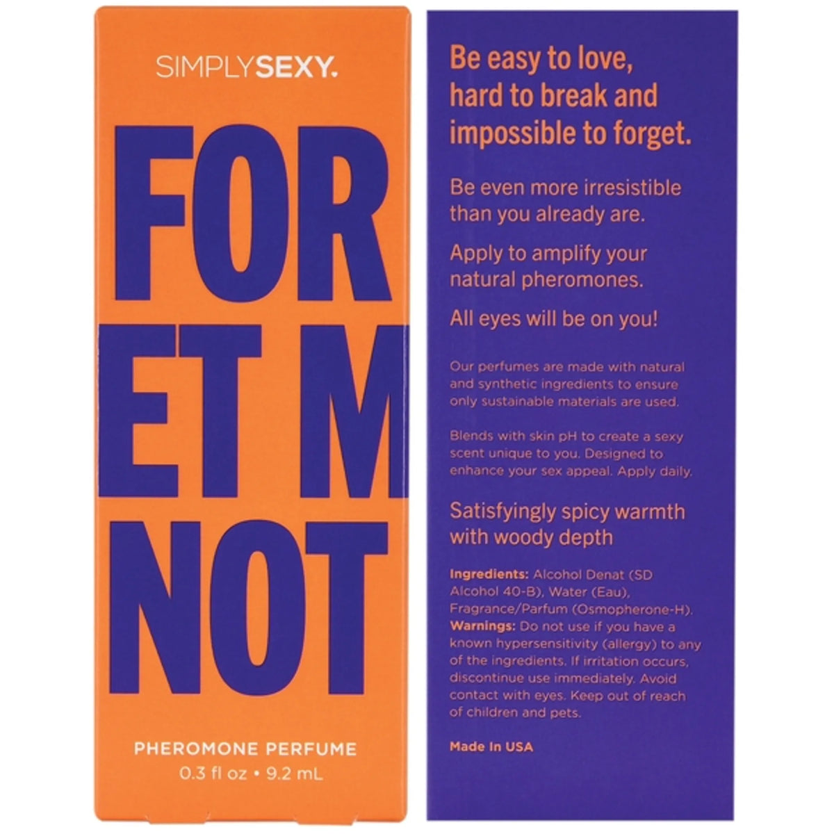 SIMPLY SEXY PHEROMONE PERFUME FORGET ME NOT .3 FL OZ