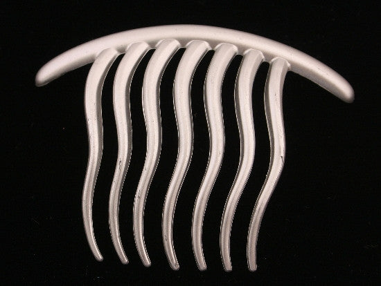 Wavy French Twist Hair Comb in Silver