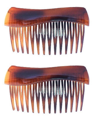 Wave Top Tortoise Shell Side Hair Comb (pair)