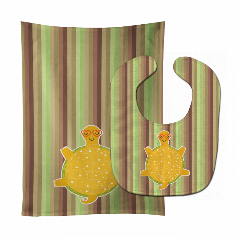 Turtle Baby Bib & Burp Cloth