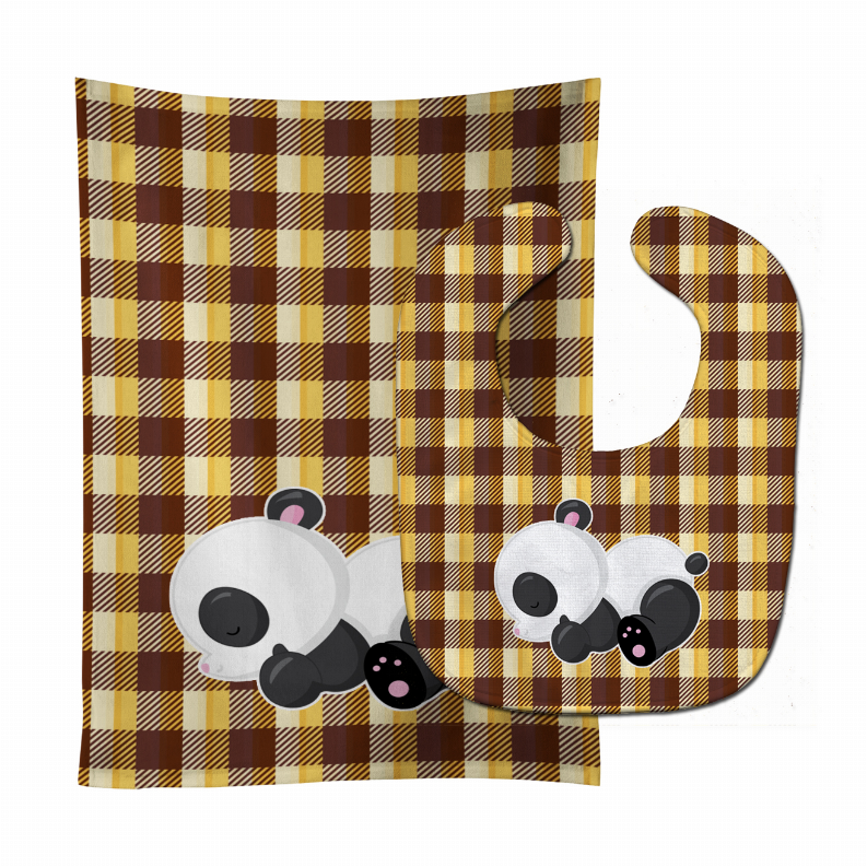 Panda Baby Bib & Burp Cloth