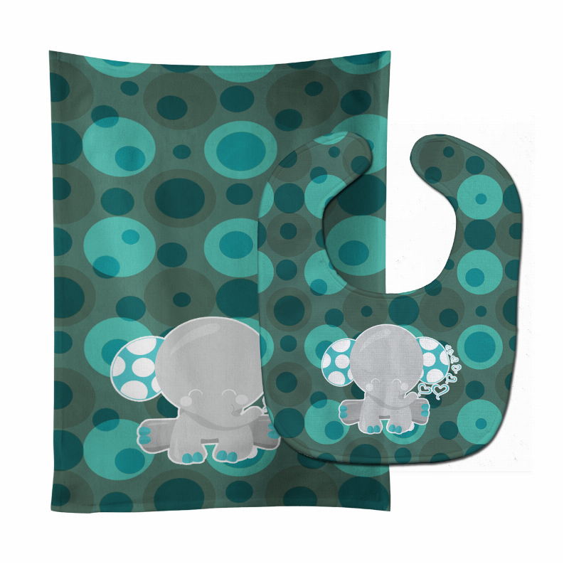 Polkadot Animal Baby Bib & Burp Cloth