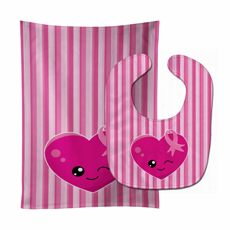 Breast Cancer Awareness Baby Bib & Burp Cloth