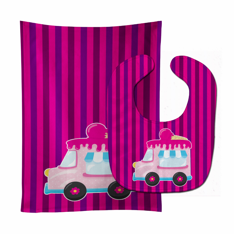 Ice Cream Baby Bib & Burp Cloth