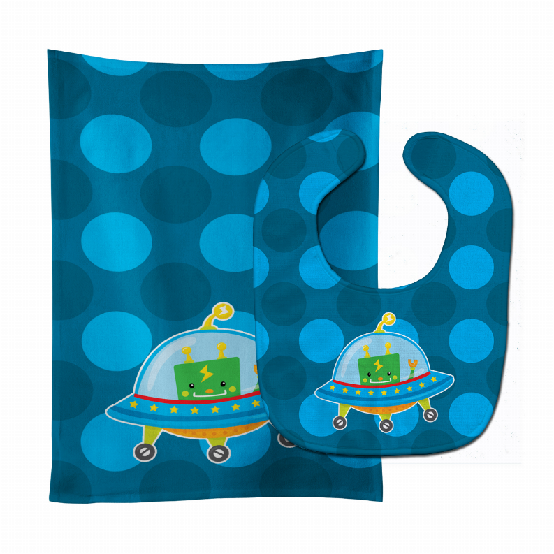 Robot Baby Bib & Burp Cloth