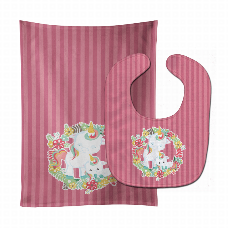 Unicorn Baby Bib & Burp Cloth