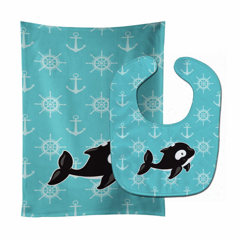 Nautical Baby Bib & Burp Cloth