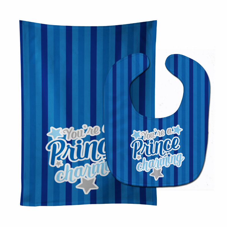 Prince Baby Bib & Burp Cloth