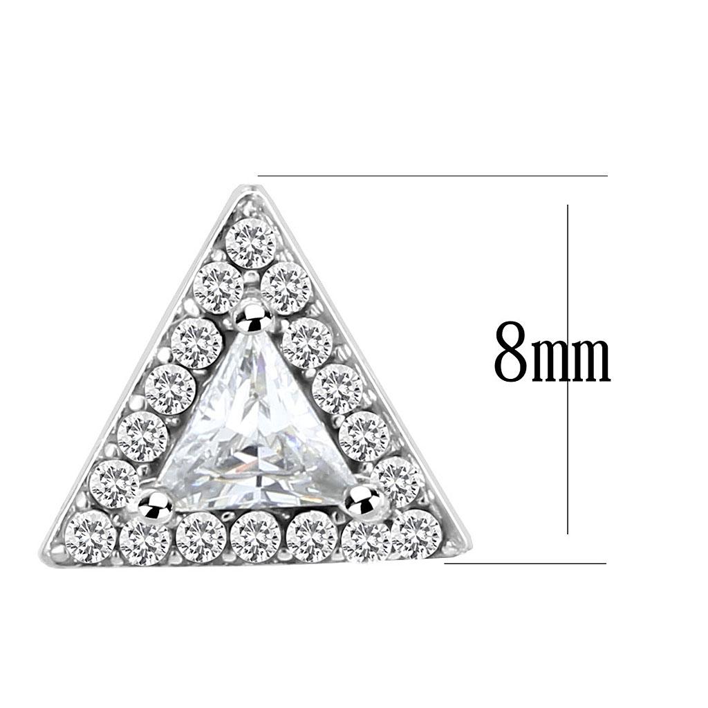 DA327 - No Plating Stainless Steel Earrings with AAA Grade CZ  in Clear