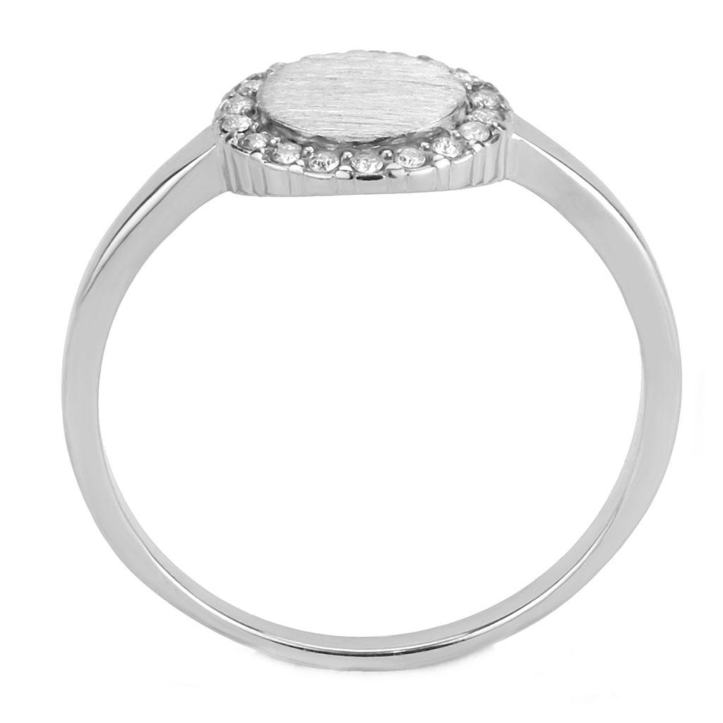 DA340 - No Plating Stainless Steel Ring with AAA Grade CZ  in Clear