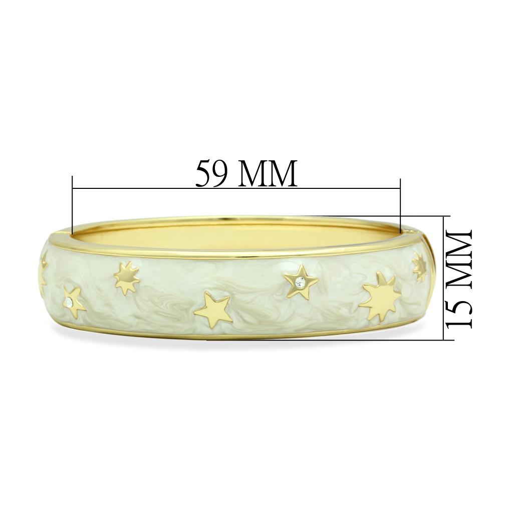 LO2146 - Flash Gold White Metal Bangle with Top Grade Crystal  in Clear