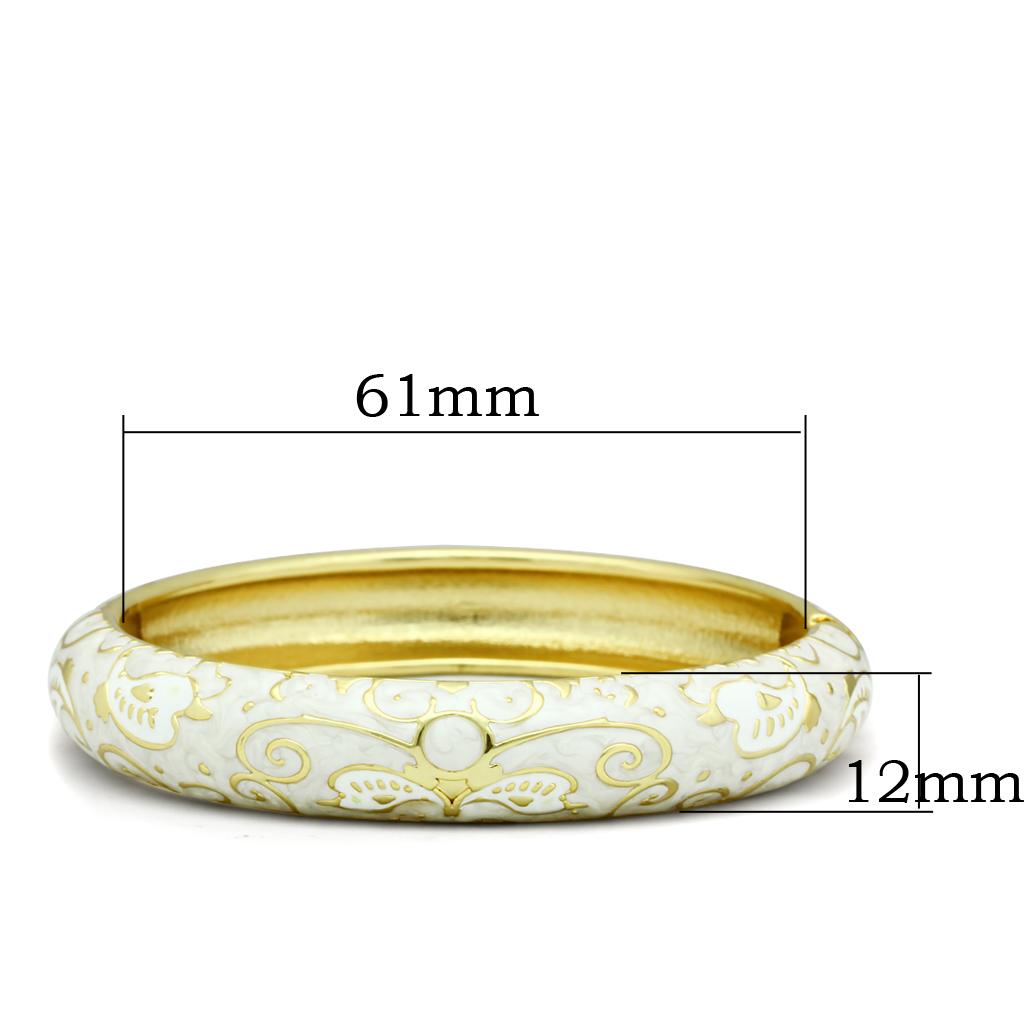 LO2147 - Flash Gold White Metal Bangle with Epoxy  in No Stone