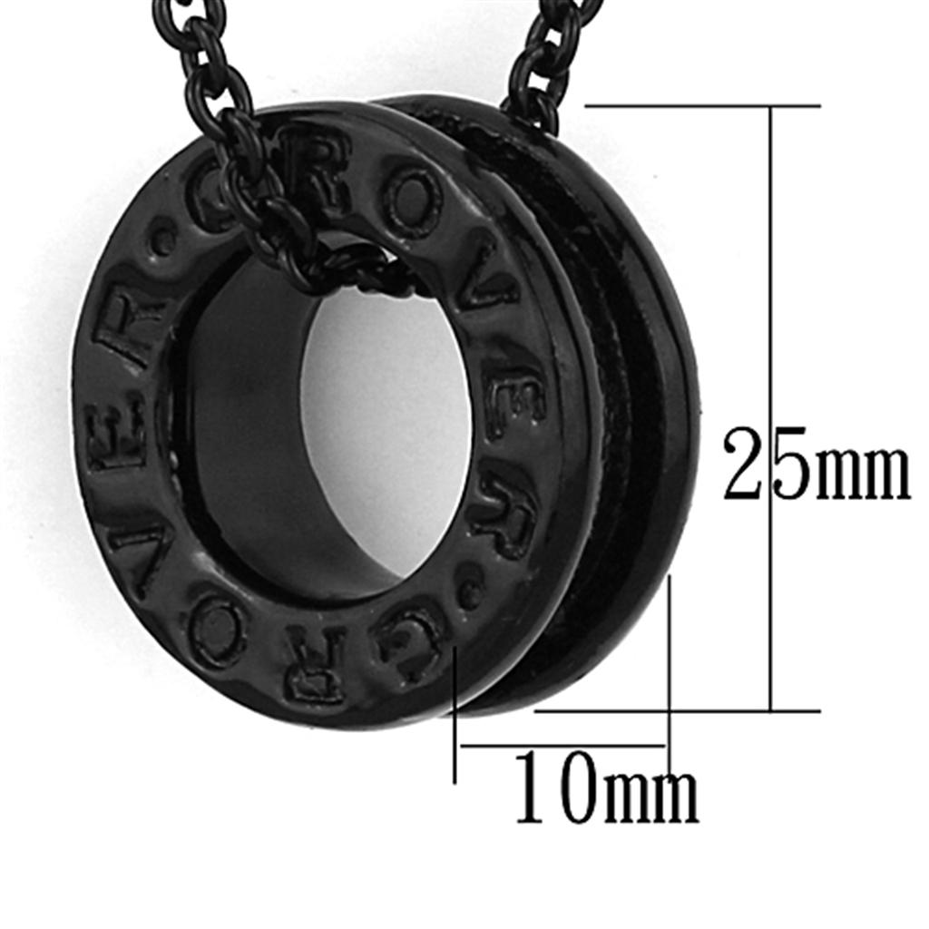 LO3088 - TIN Cobalt Black Brass Chain Pendant with No Stone