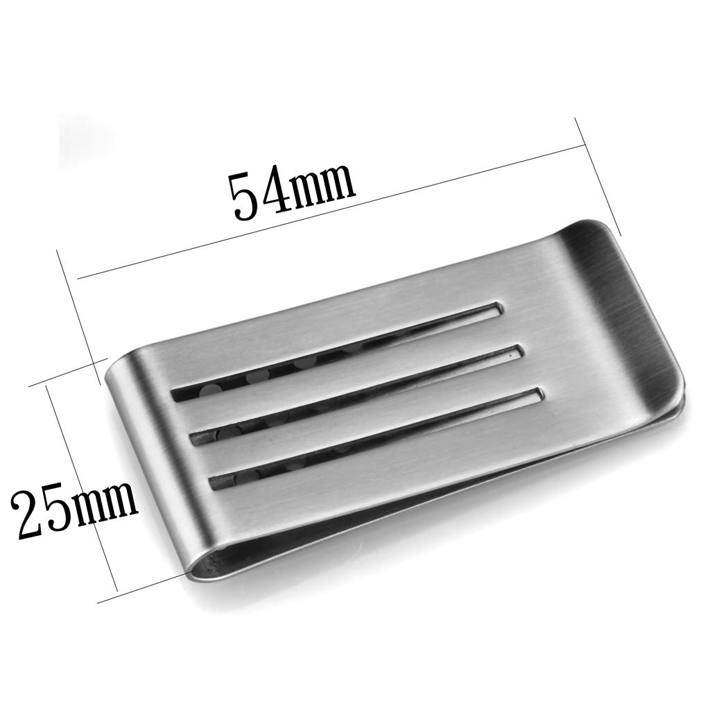 LO3383 - High polished (no plating) Stainless Steel Money clip with No Stone