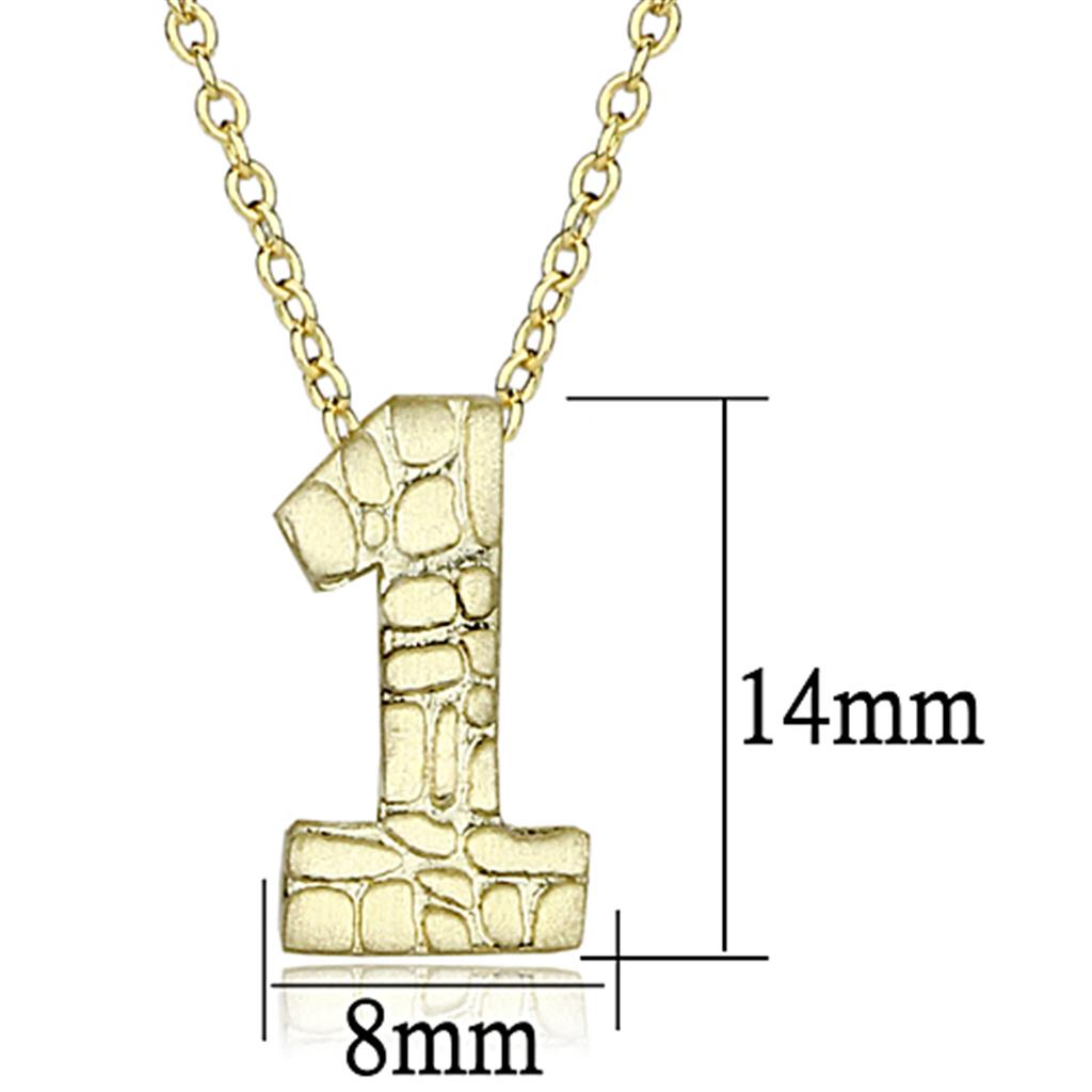 LO3460 - Flash Gold Brass Chain Pendant with Top Grade Crystal  in Clear