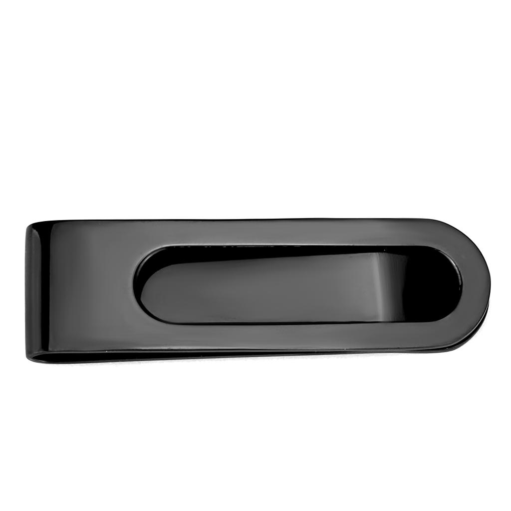 LO4137 - Ruthenium Brass Money clip with No Stone