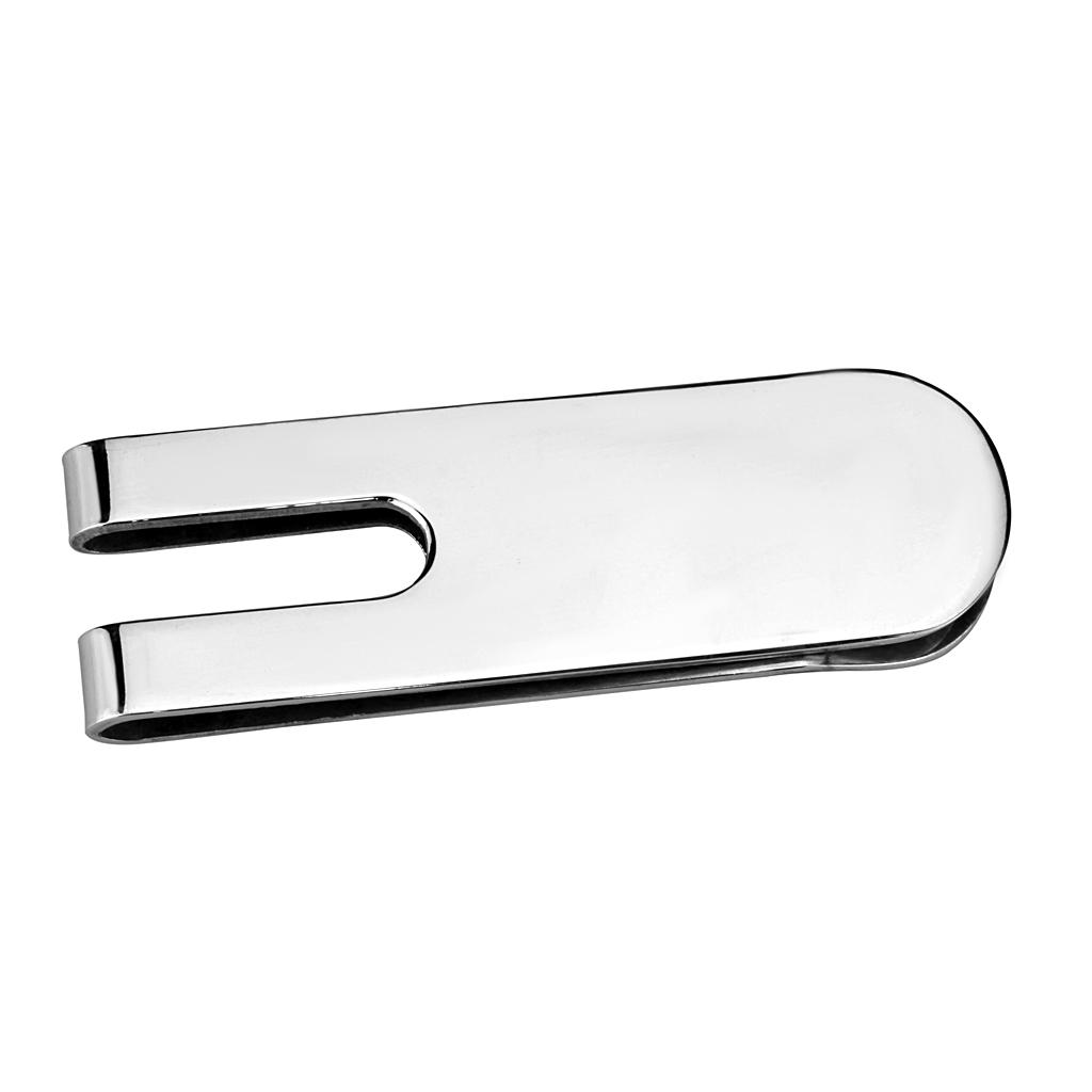 LO4142 - Rhodium Brass Money clip with No Stone