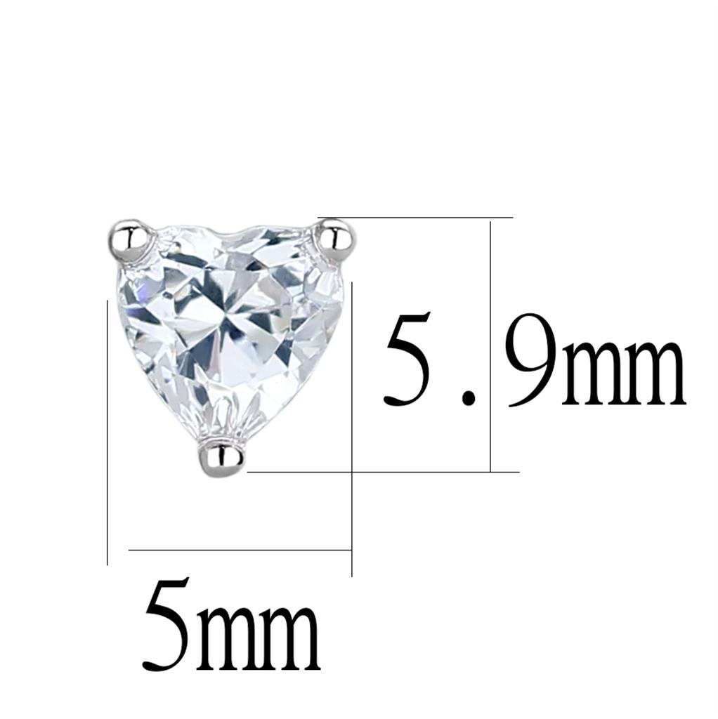 LO4170 - Rhodium Brass Earrings with AAA Grade CZ  in Clear