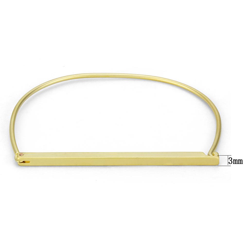 LO4234 - Matte Gold Brass Bangle with No Stone