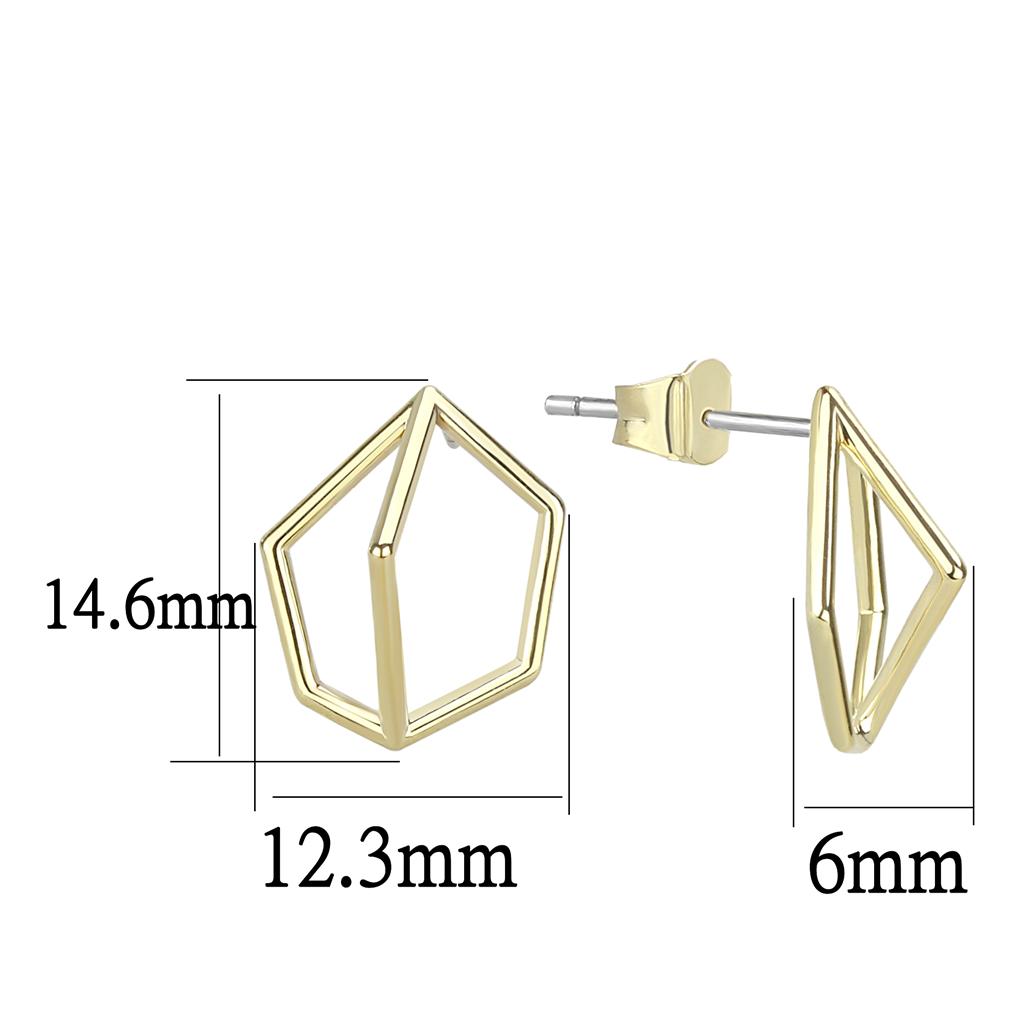 LO4266 Flash Gold Brass Earrings with No Stone in No Stone