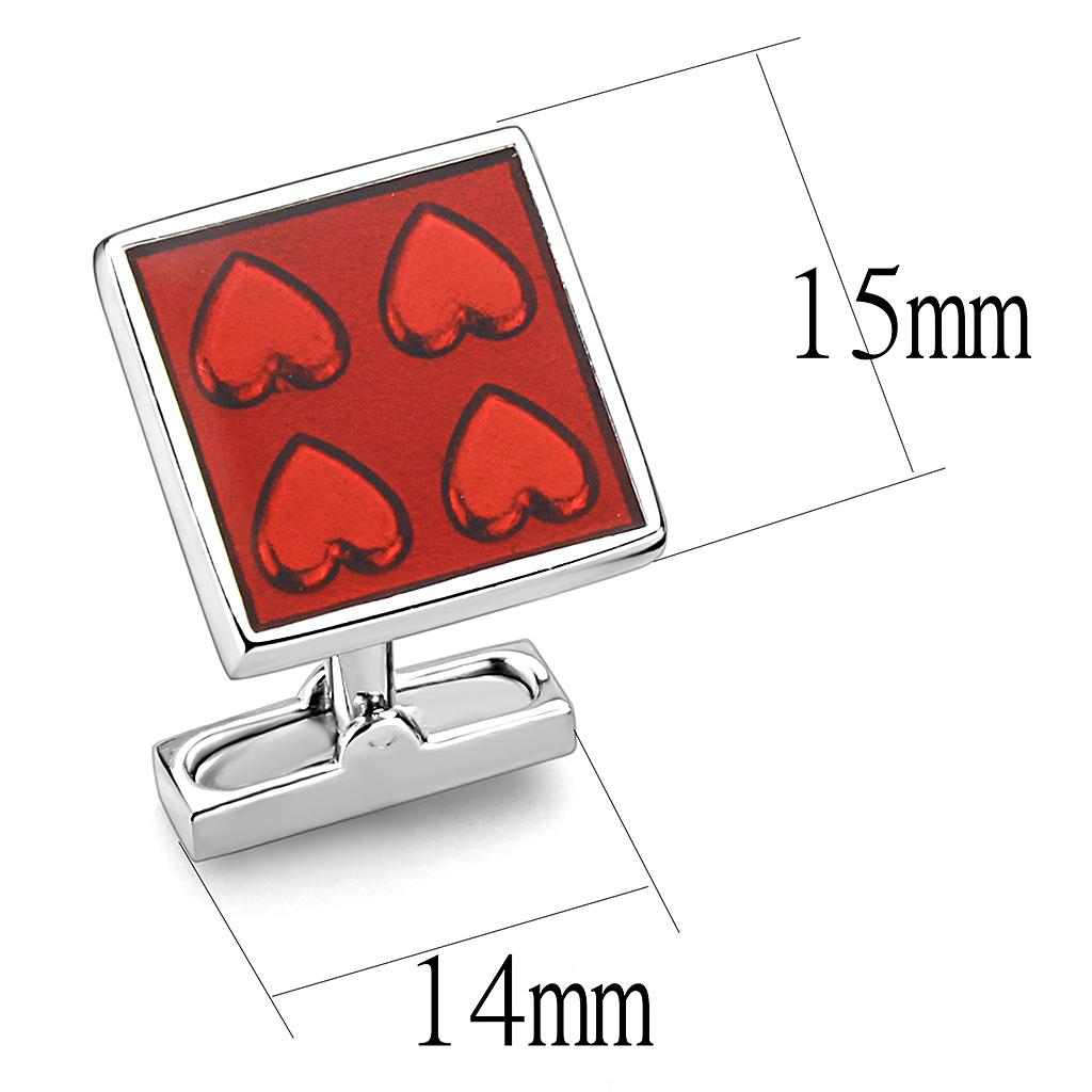 LO445 - Rhodium Brass Cufflink with No Stone