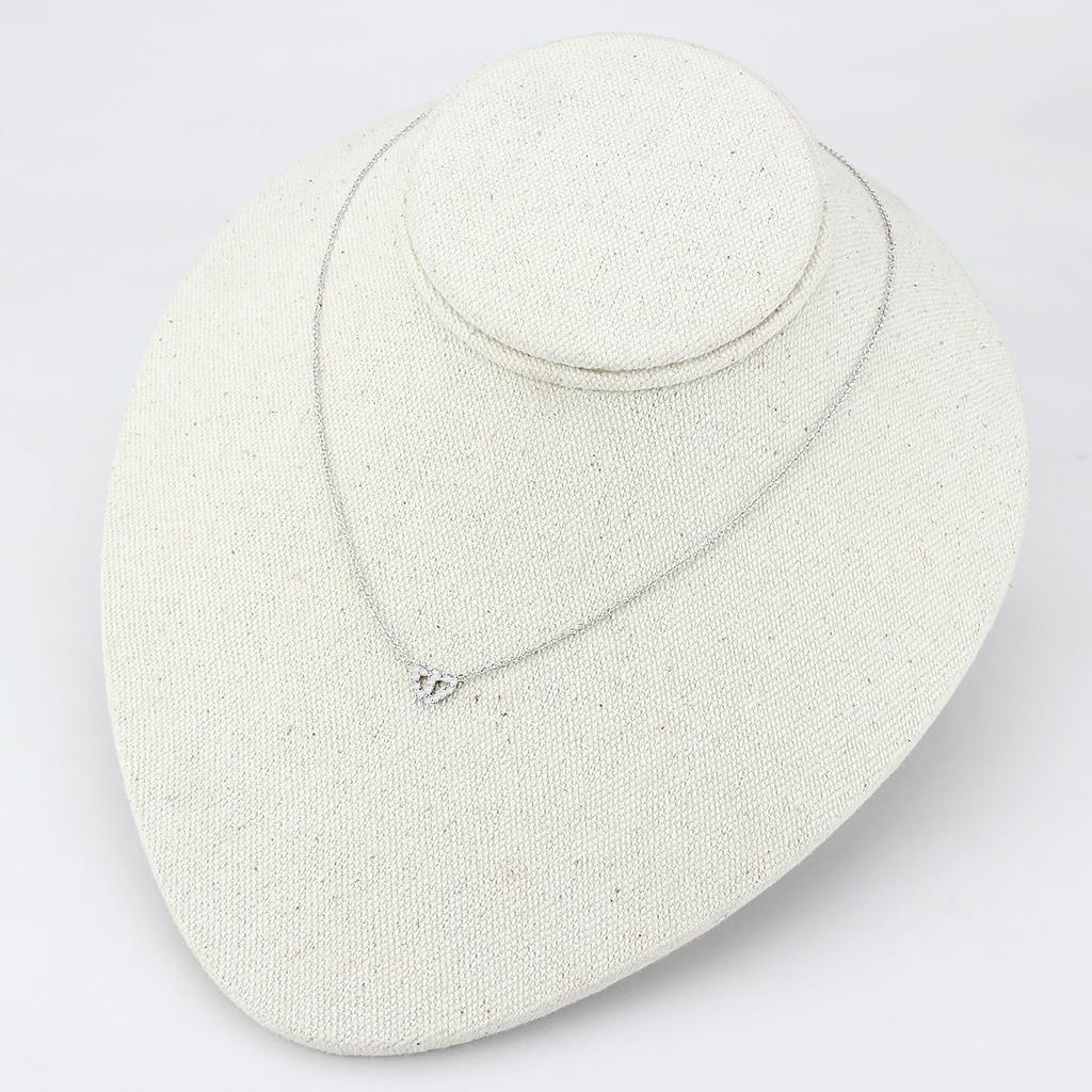 LO4694 - Rhodium Brass Necklace with Top Grade Crystal  in Clear