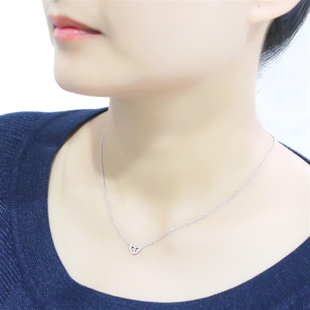 LO4694 - Rhodium Brass Necklace with Top Grade Crystal  in Clear