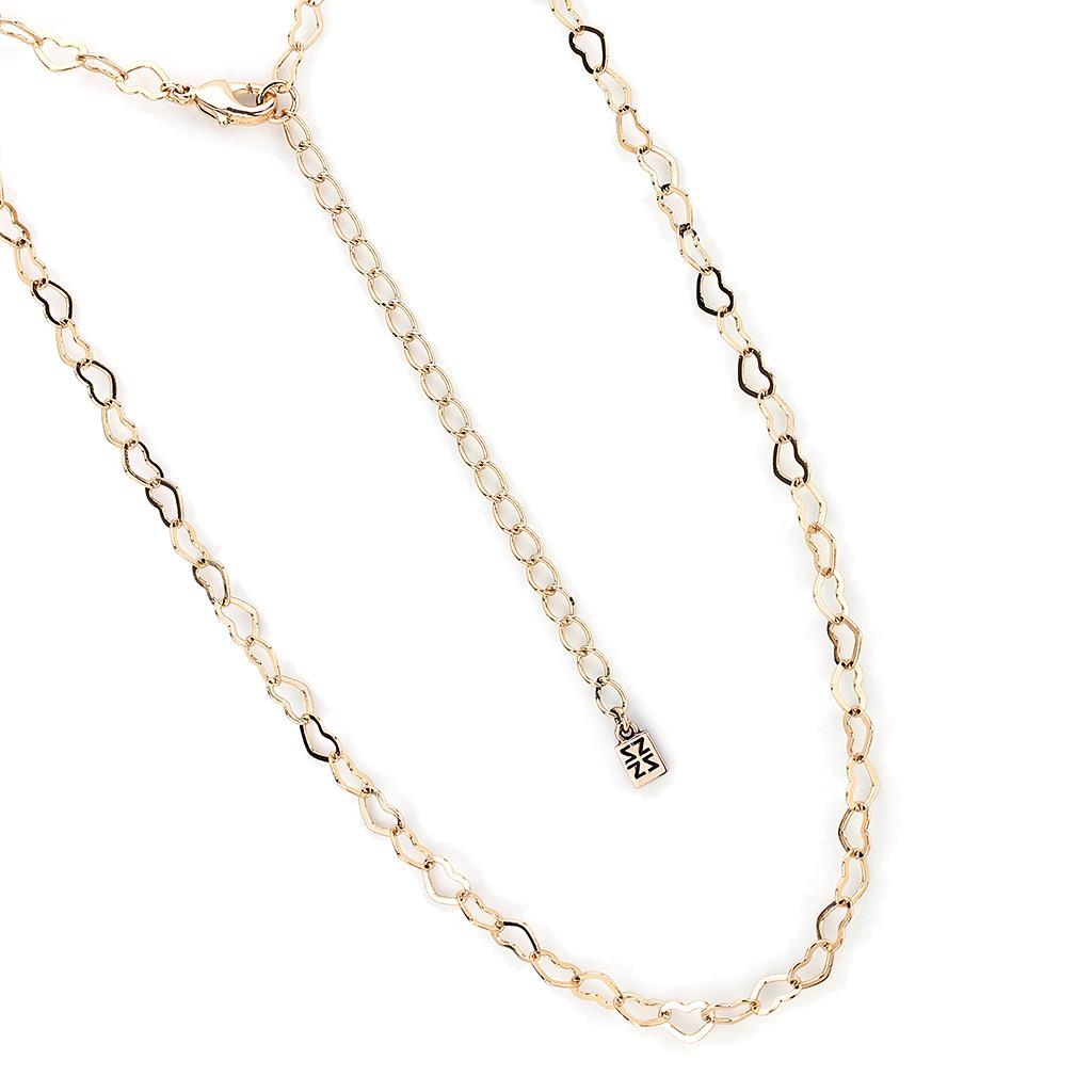 LO4695 - Flash Rose Gold Brass Necklace with No Stone