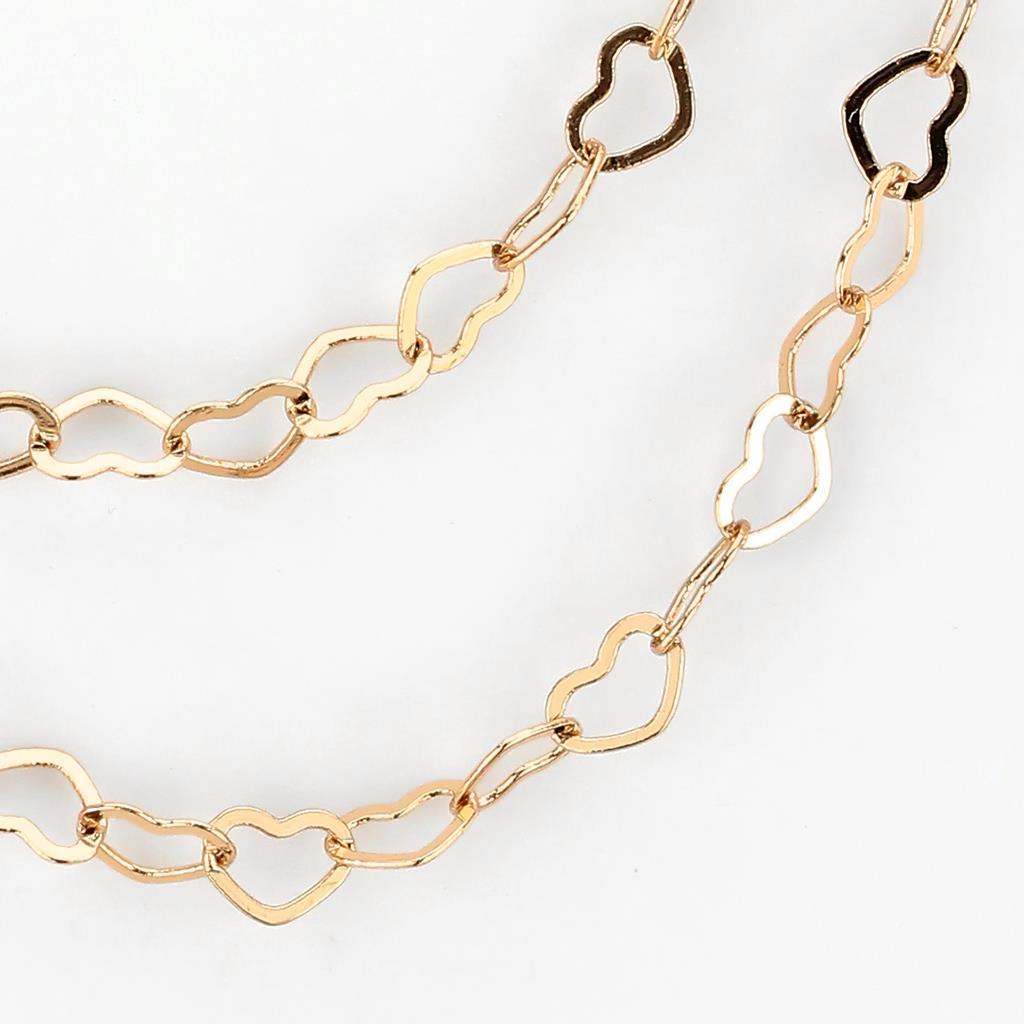 LO4695 - Flash Rose Gold Brass Necklace with No Stone