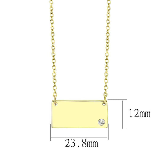 LO4699 - Flash Gold Brass Necklace with Top Grade Crystal  in Clear