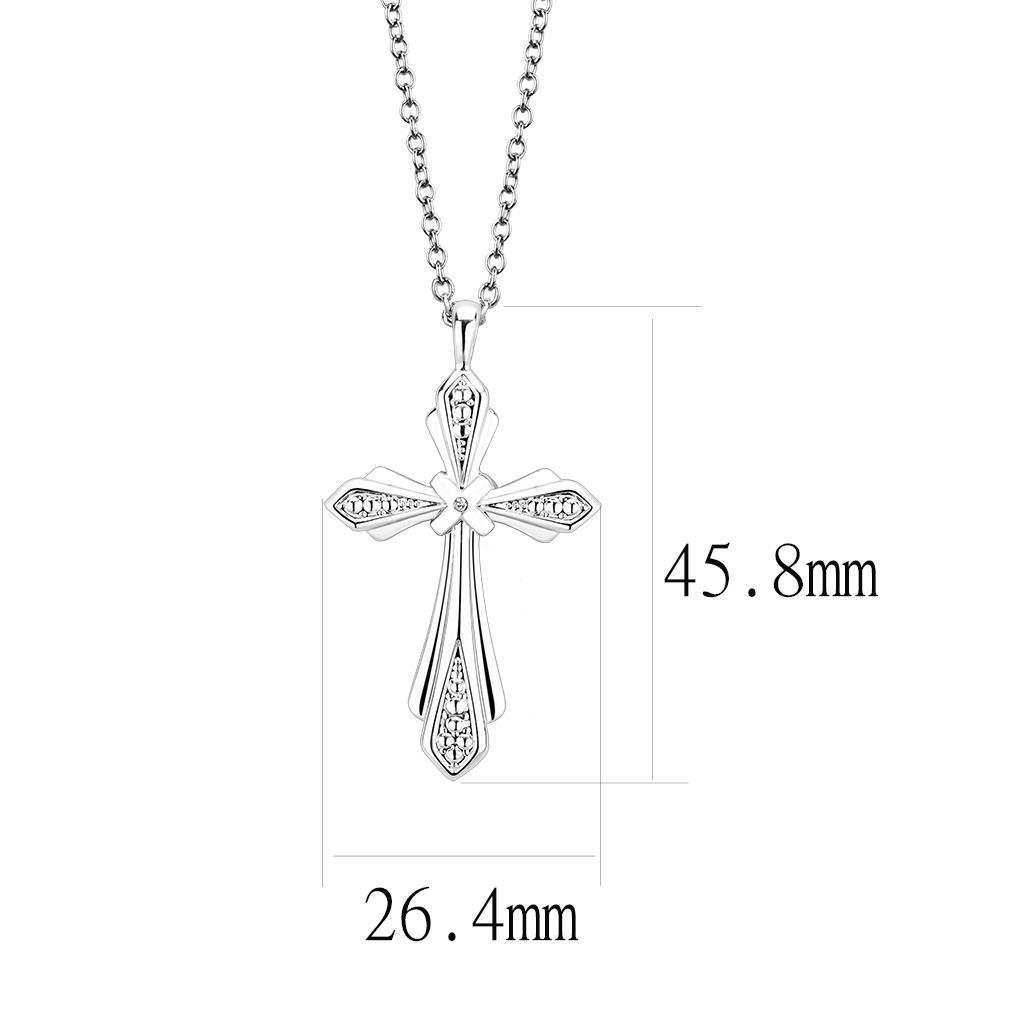 LO4710 - Imitation Rhodium Brass Chain Pendant with Top Grade Crystal  in Clear