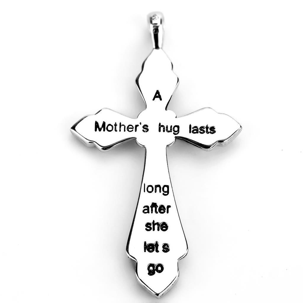 LO4710 - Imitation Rhodium Brass Chain Pendant with Top Grade Crystal  in Clear