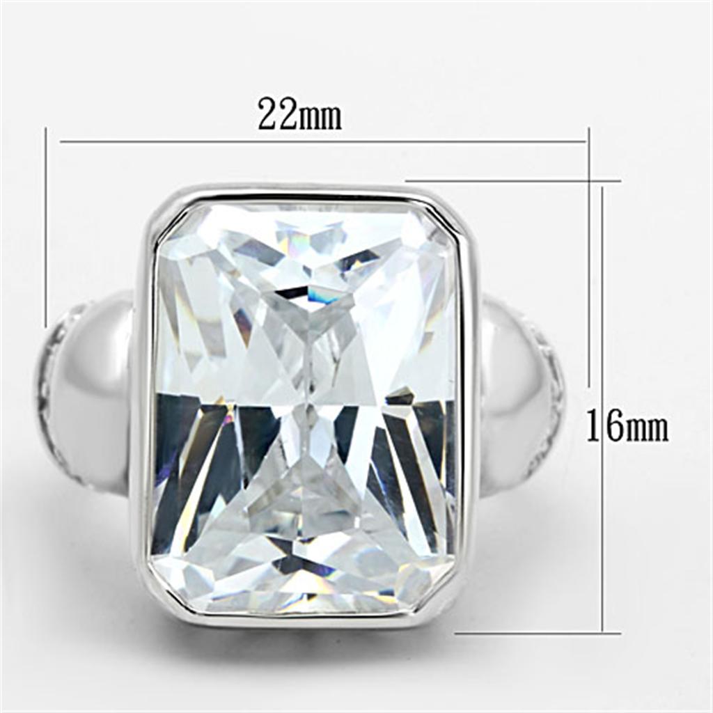 LOS678 - Silver 925 Sterling Silver Ring with AAA Grade CZ  in Clear