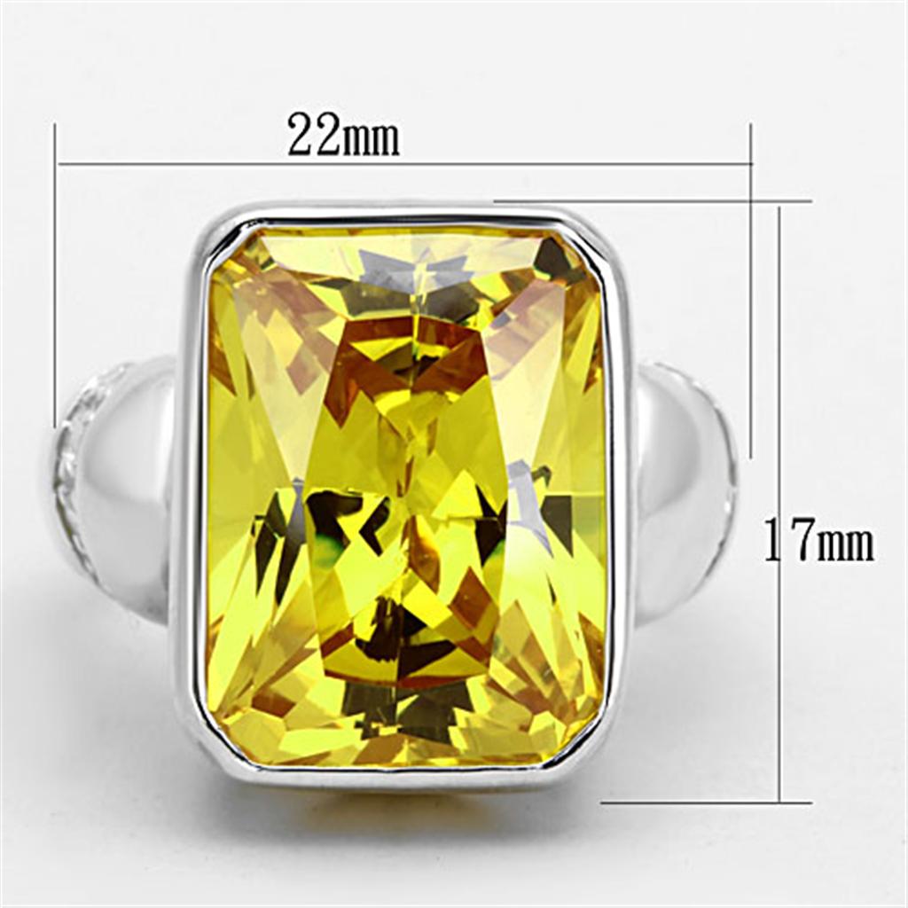 LOS680 - Silver 925 Sterling Silver Ring with AAA Grade CZ  in Topaz