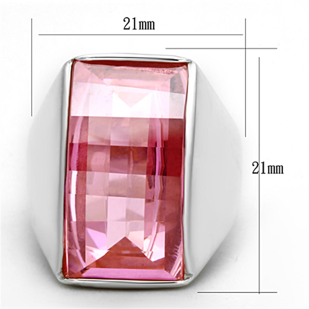 LOS695 - Silver 925 Sterling Silver Ring with AAA Grade CZ  in Rose