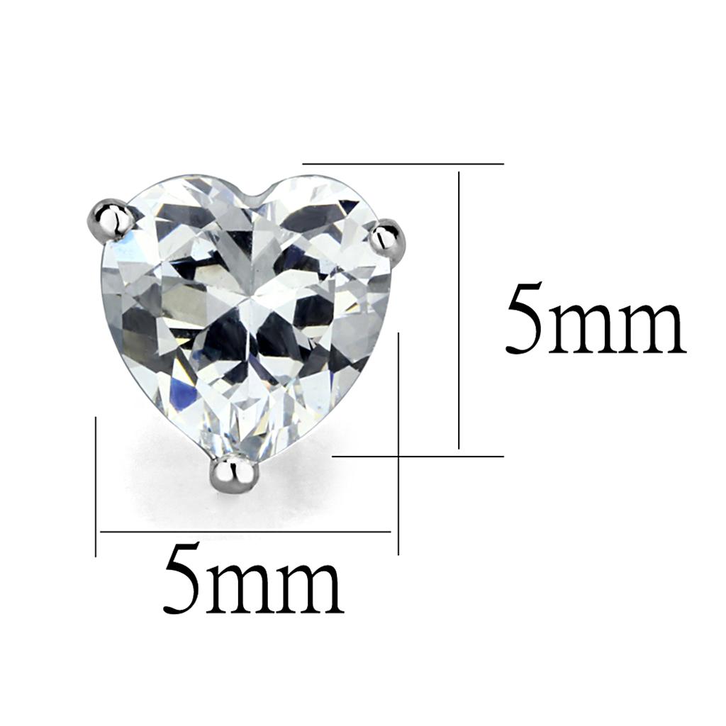 LOS882 - Rhodium 925 Sterling Silver Earrings with AAA Grade CZ  in Clear