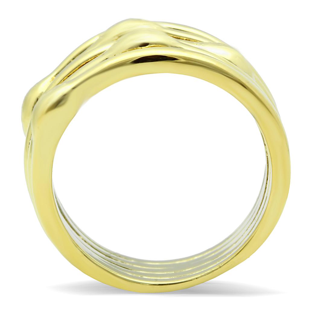 TK106G - IP Gold(Ion Plating) Stainless Steel Ring with No Stone