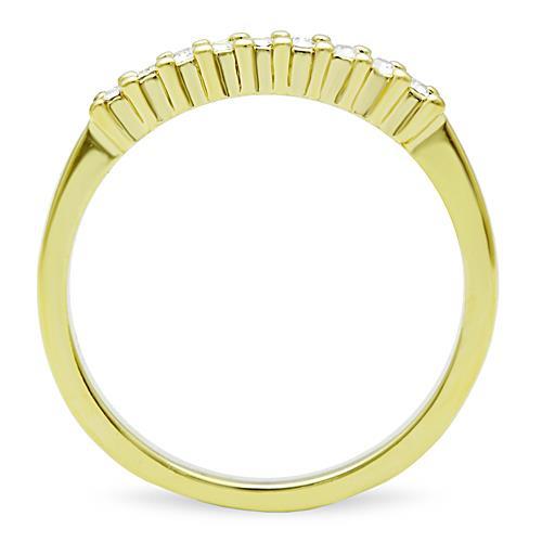 TK1390 - IP Gold(Ion Plating) Stainless Steel Ring with Top Grade Crystal  in Clear