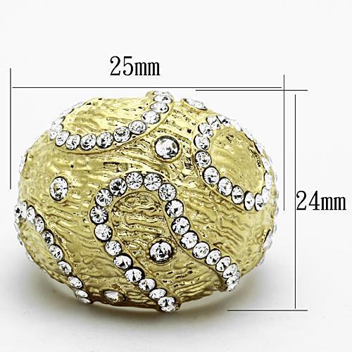 TK1419 - IP Gold(Ion Plating) Stainless Steel Ring with Top Grade Crystal  in Clear