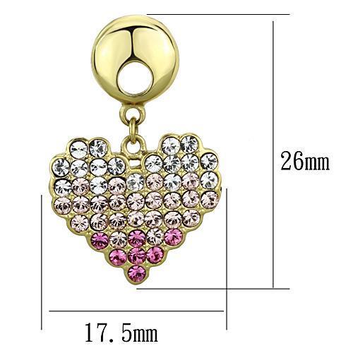 TK1456 - IP Gold(Ion Plating) Stainless Steel Earrings with Top Grade Crystal  in Multi Color