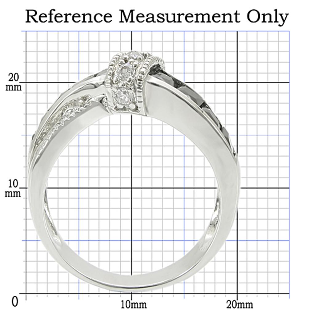 TK1494 - High polished (no plating) Stainless Steel Ring with AAA Grade CZ  in Jet