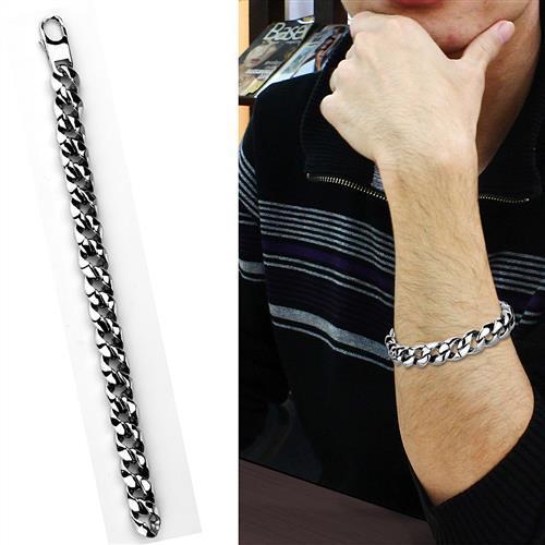 TK1975 - High polished (no plating) Stainless Steel Bracelet with No Stone