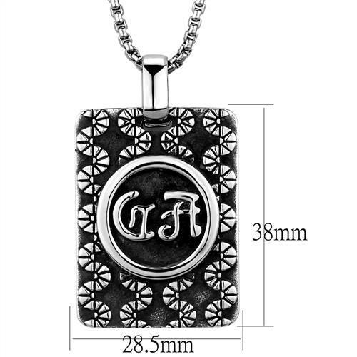 TK1992 - High polished (no plating) Stainless Steel Necklace with No Stone