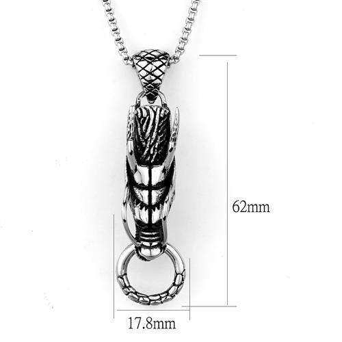 TK2005 - High polished (no plating) Stainless Steel Necklace with No Stone