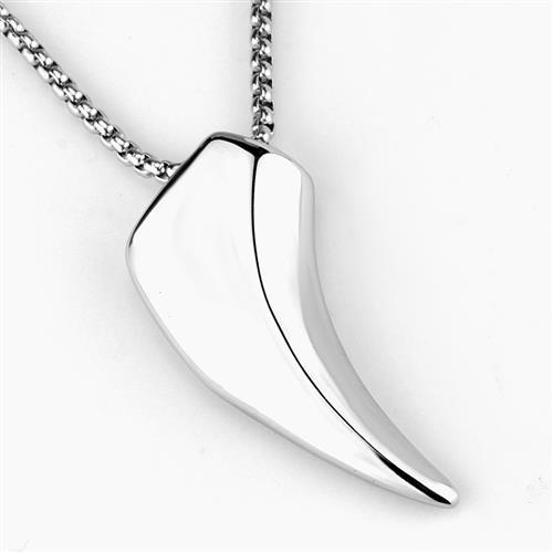 TK2006 - High polished (no plating) Stainless Steel Necklace with No Stone